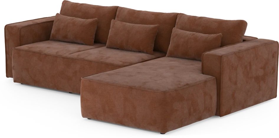 Ide - Bäddsoffa 3-sits med schäslong höger - Orange