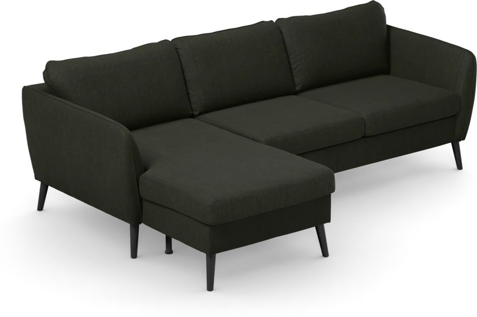 County - 3-sits soffa med flyttbar schäslong - Grön