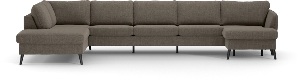 County - 4-sits soffa med divan vänster och schäslong höger - Brun