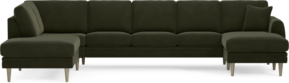 Eden - 3-sits soffa med divan vänster och schäslong höger - Grön