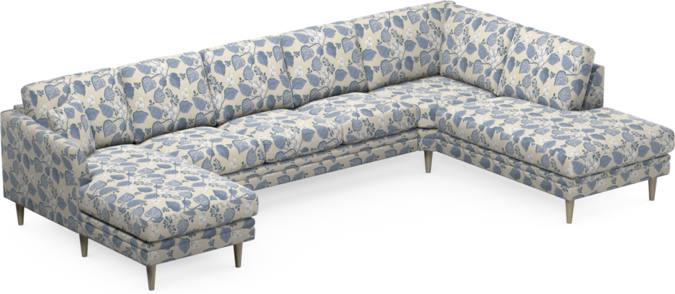 Eden - 3-sits soffa med schäslong vänster och divan höger - Flerfärgad
