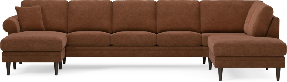 Eden - 3-sits soffa med schäslong vänster och divan höger - Orange