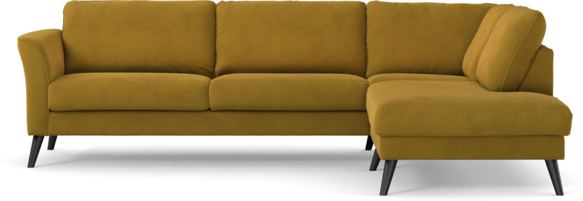Bridge - 3-sits soffa med divan höger - Gul