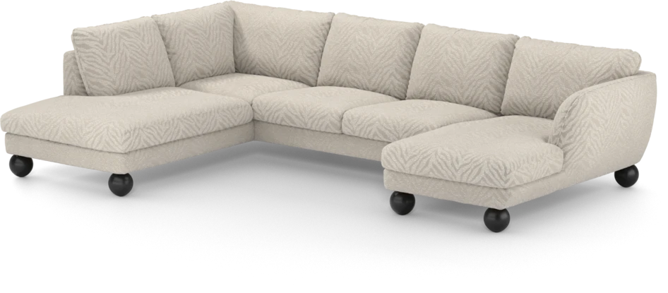Madison Lux - 2-sits soffa med divan vänster och schäslong höger - Vit