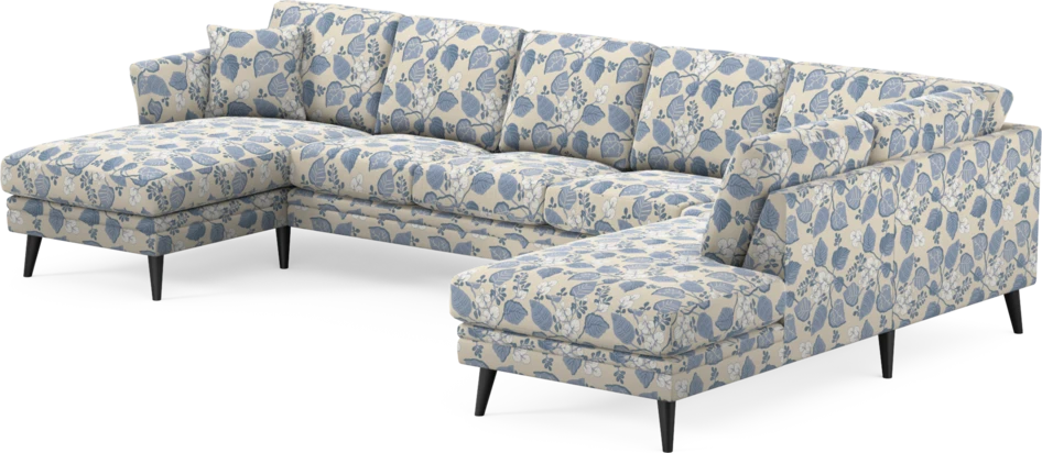 Eden - 3-sits soffa med schäslong vänster och divan höger - Flerfärgad