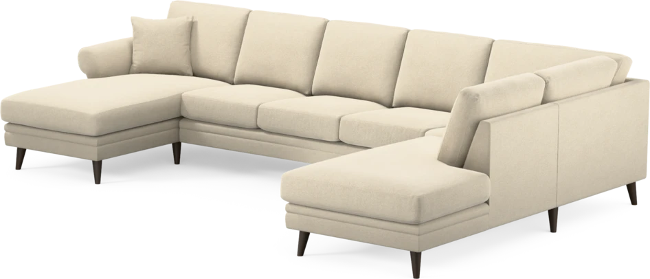 Eden - 3-sits soffa med schäslong vänster och divan höger - Beige