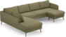 County - 3-sits soffa med divan vänster och schäslong höger - Grön