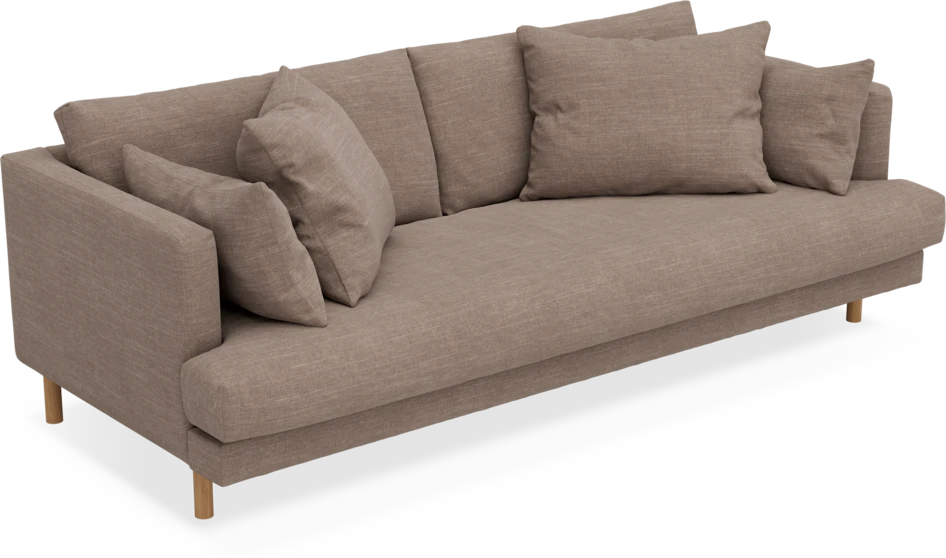 Harper - 3-sits soffa, hel dyna - Brun