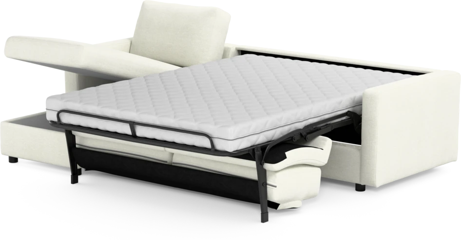 Lindö - Bäddsoffa 2,5-sits med schäslong, vändbar - Vit