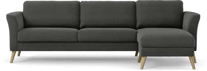 Bridge - 3-sits soffa med schäslong höger - Grå