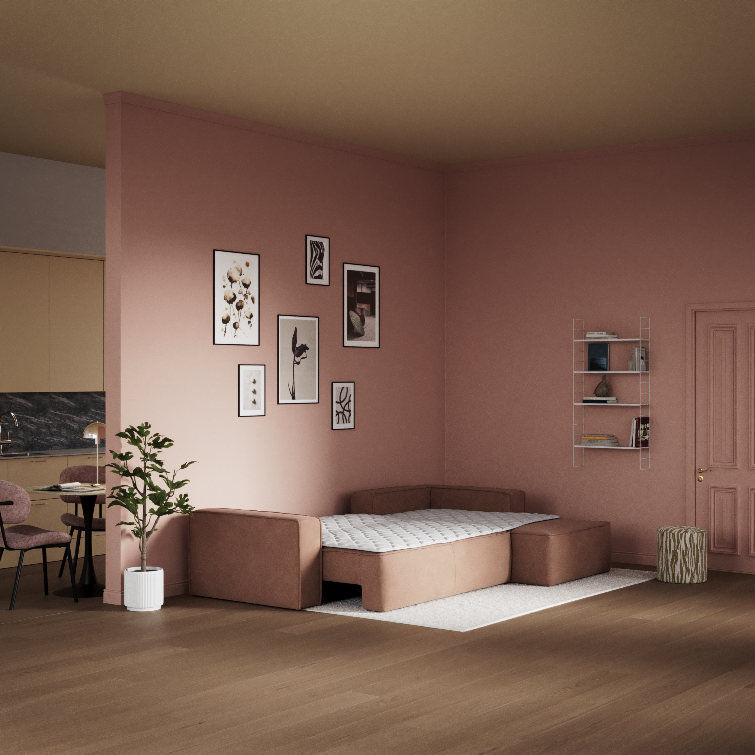 Ide - Bäddsoffa 3-sits med schäslong höger - inspiration