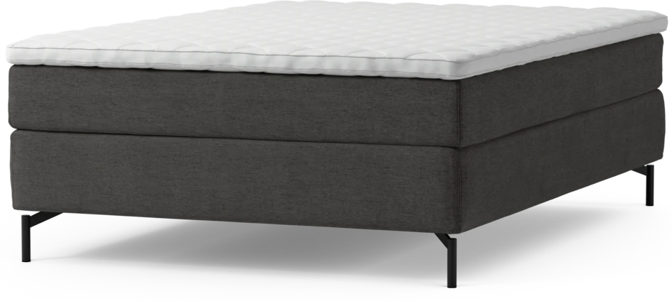 Delux Sense - Kontinentalsäng, enkelsäng 140 cm med bäddmadrass och sängben - Grå