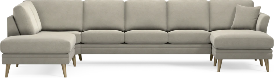 Eden - 3-sits soffa med divan vänster och schäslong höger - Brun