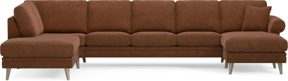 Eden - 3-sits soffa med divan vänster och schäslong höger - Orange