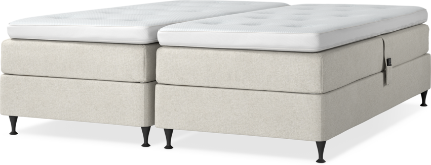 Delux Sense - Ställbar säng, dubbelsäng med bäddmadrass - Beige
