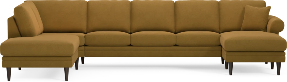 Eden - 3-sits soffa med divan vänster och schäslong höger - Gul