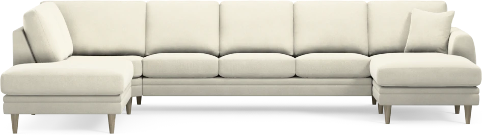 Eden - 3-sits soffa med divan vänster och schäslong höger - Vit