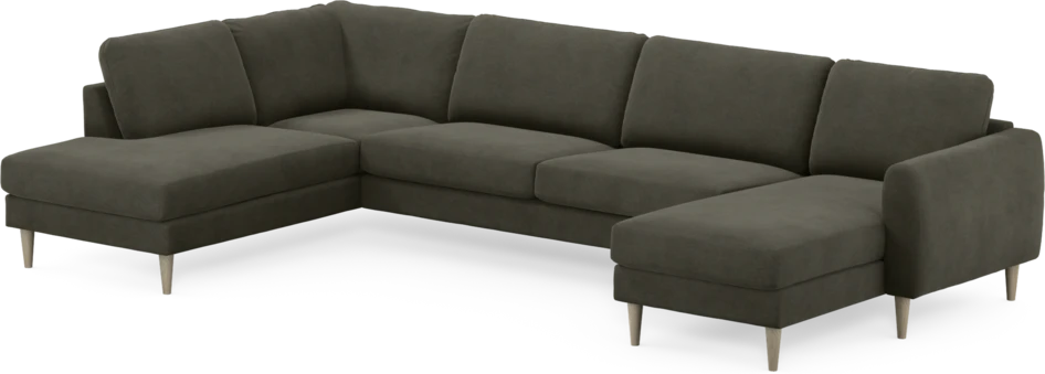 Bridge - 3-sits soffa med divan vänster och schäslong höger - Grå