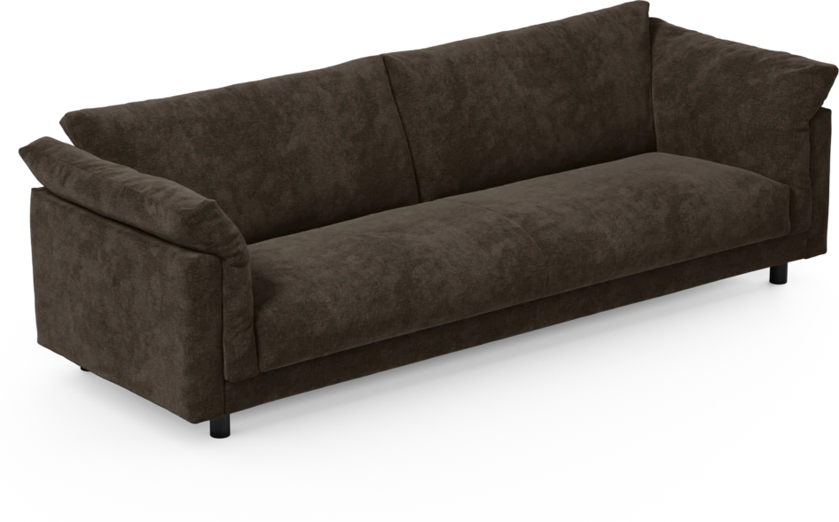 Cherrie - 4-sits soffa, hel dyna, fast klädsel - Brun