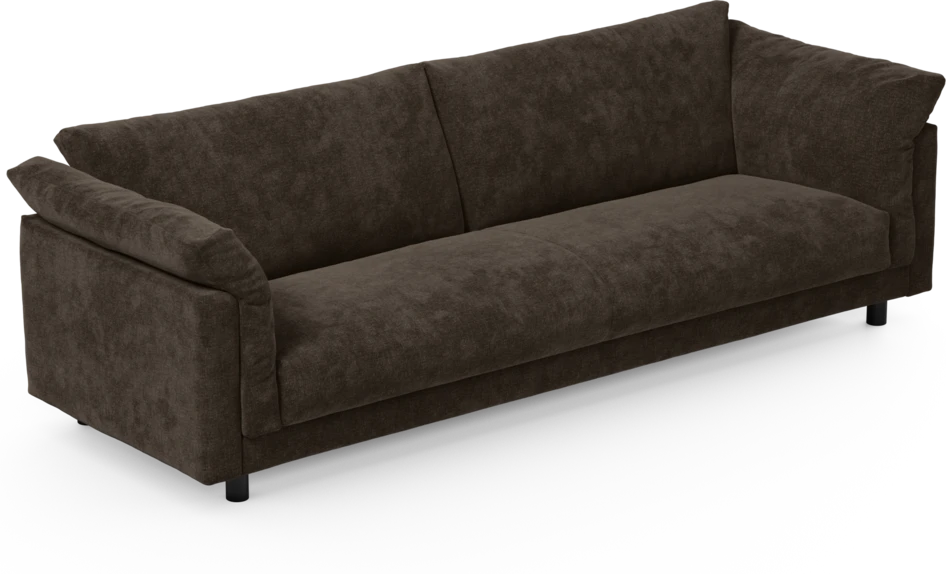 Cherrie - 4-sits soffa, hel dyna, fast klädsel - Brun
