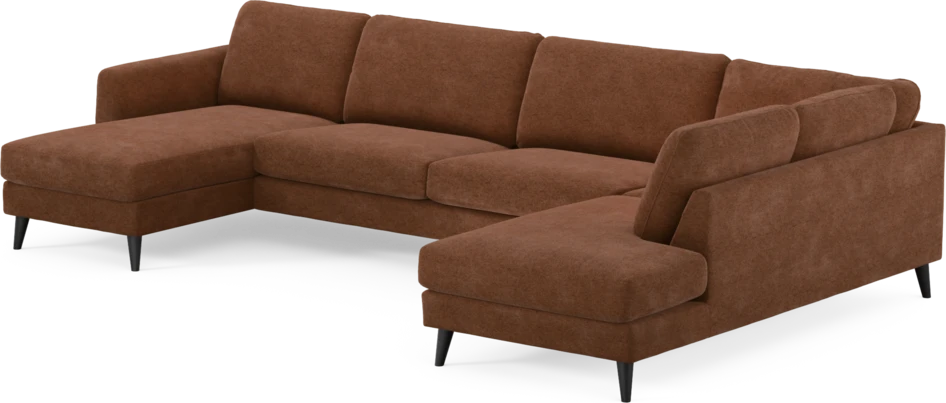 Bridge - 3-sits soffa med schäslong vänster och divan höger - Orange