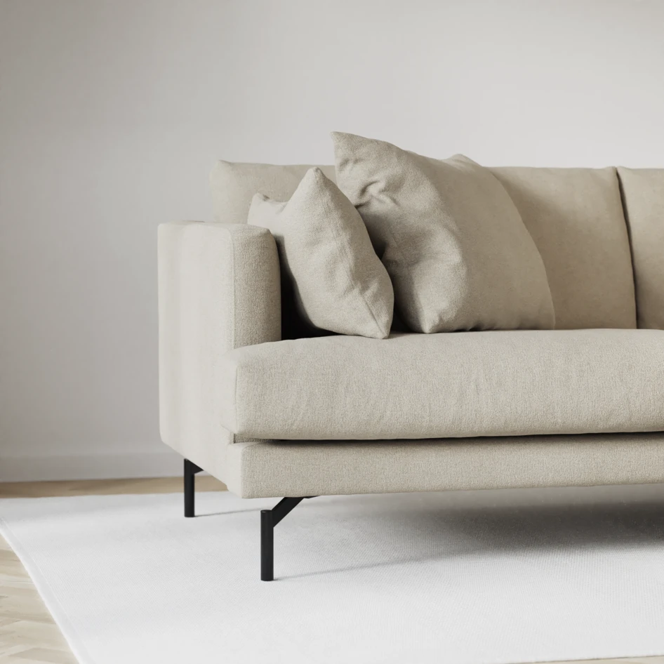 Harper - 3-sits soffa, hel dyna - Beige
