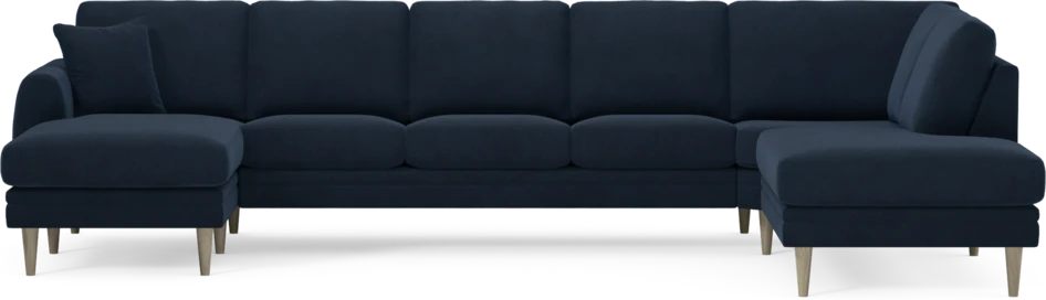 Eden - 3-sits soffa med schäslong vänster och divan höger - Blå