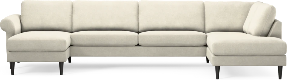 Bridge - 3-sits soffa med schäslong vänster och divan höger - Vit