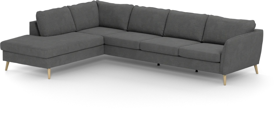 County - 3-sits soffa med divan vänster - Grå