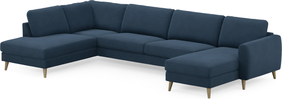 Bridge - 3-sits soffa med divan vänster och schäslong höger - Blå