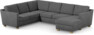 Friday - Hörnsoffa, 2+3-sits med schäslong höger - Grå