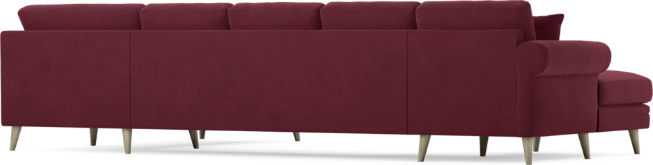 Eden - 3-sits soffa med schäslong vänster och divan höger - Röd