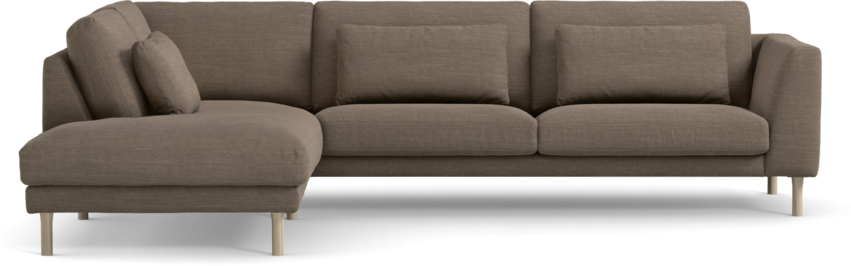 Willow - 3-sits soffa med divan vänster, fast klädsel - Brun