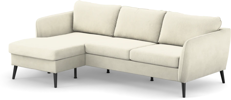 County - 3-sits soffa med flyttbar schäslong - Vit
