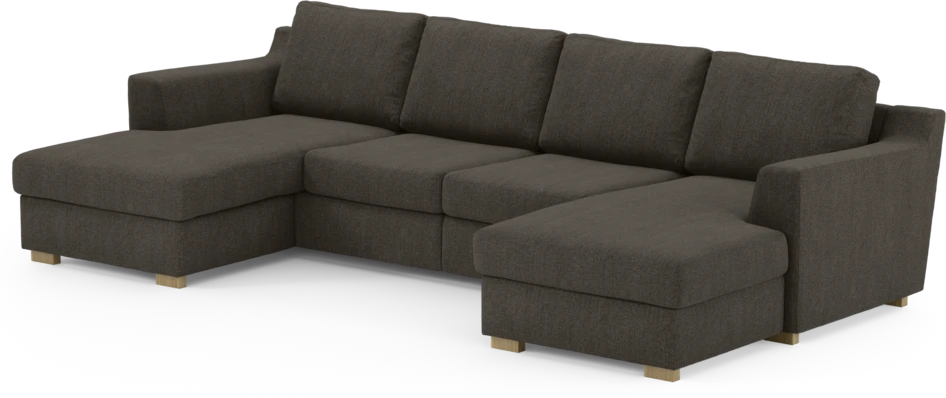 Friday - 2-sits soffa med två schäslonger - Brun