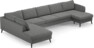 County - 4-sits soffa med divan vänster och schäslong höger - Grå