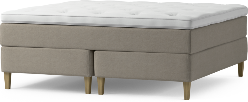 Delux Exclusive - Kontinentalsäng, dubbelsäng med bäddmadrass och sängben - Beige