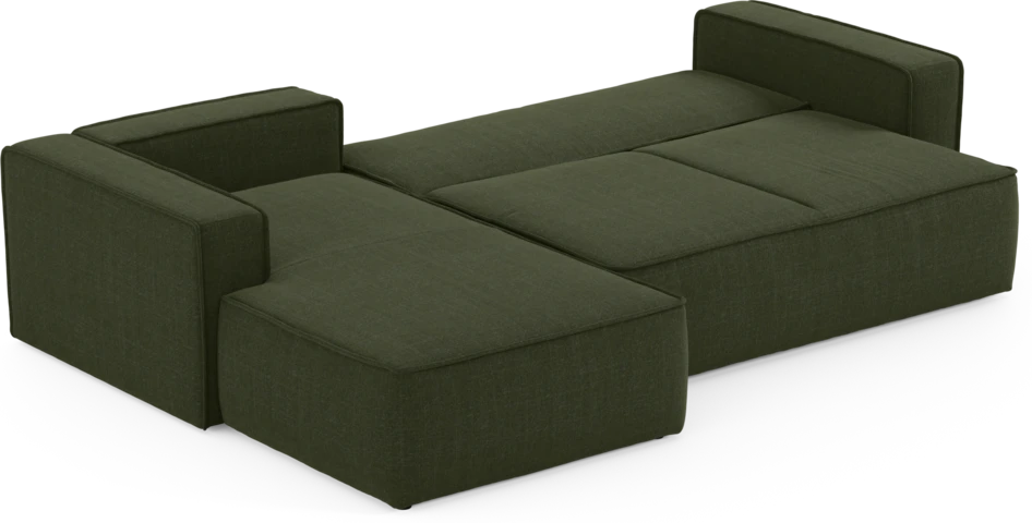 Ide - Bäddsoffa 3-sits med schäslong vänster - Grön