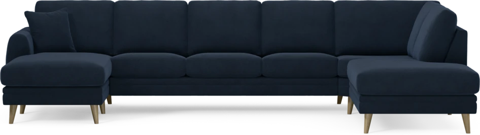 Eden - 3-sits soffa med schäslong vänster och divan höger - Blå