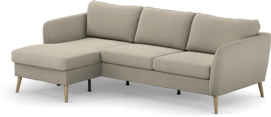 County - 3-sits soffa med flyttbar schäslong - Grå