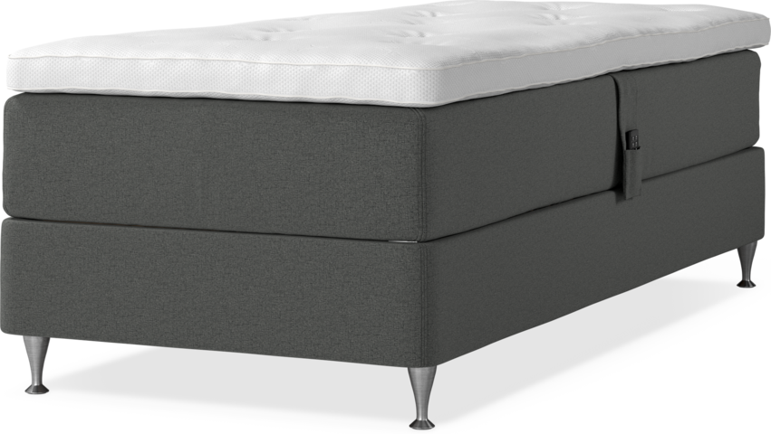 Delux Dream - Ställbar säng, enkelsäng med bäddmadrass - Grå