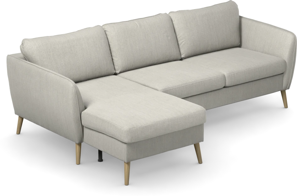 County - 3-sits soffa med flyttbar schäslong - Grå