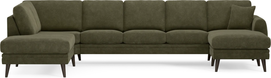 Eden - 3-sits soffa med divan vänster och schäslong höger - Grön