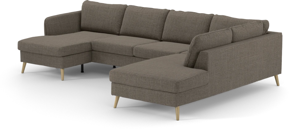 County - 3-sits soffa med schäslong vänster och divan höger - Brun