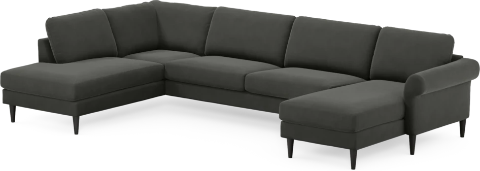 Bridge - 3-sits soffa med divan vänster och schäslong höger - Grå
