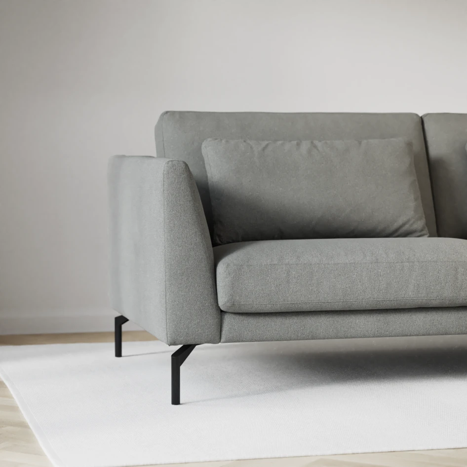 Willow - 4-sits soffa med divan vänster, fast klädsel - Grå