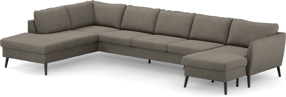 County - 4-sits soffa med divan vänster och schäslong höger - Brun