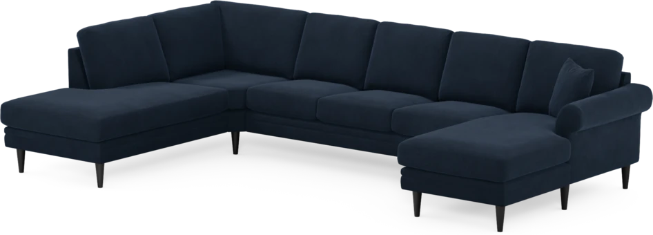 Eden - 3-sits soffa med divan vänster och schäslong höger - Blå
