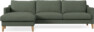 Winston - 3-sits soffa med schäslong, vändbar - Grön