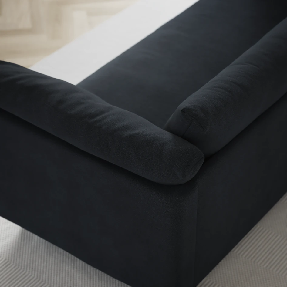 Cherrie - 3-sits soffa med divan vänster, fast klädsel - Blå